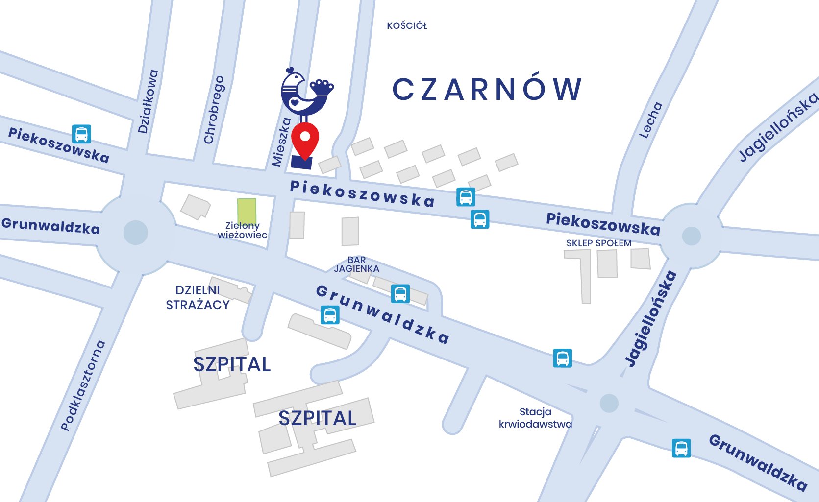 Strudle od Soni, mapka jak dojechać po odbiór zamówionych strudli.